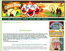 Tablet Screenshot of cairns-show.com